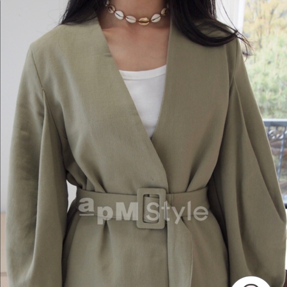 Belted Stylish KHaki Jacket - Picture 4 of 7